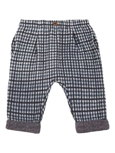 1+ In The Family Kids' Checked Elastic-waistband Trousers In Black