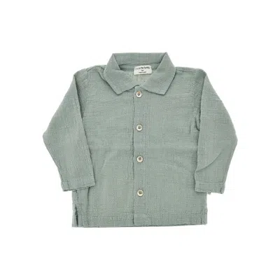 1+ In The Family Cotton Muslin Shirt Kids In Green