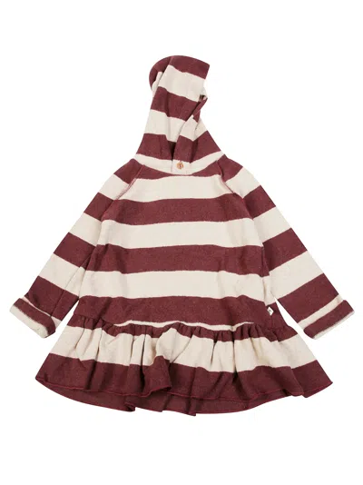 1+ In The Family 1+in The Family Cozy Striped Hooded Jumpsuit For Kids In Viola