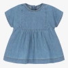 1+ IN THE FAMILY 1 + IN THE FAMILY GIRLS BLUE COTTON CHAMBRAY DRESS