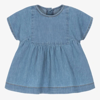 1+ In The Family Babies' 1 + In The Family Girls Blue Cotton Chambray Dress