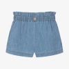 1+ IN THE FAMILY 1 + IN THE FAMILY GIRLS BLUE COTTON CHAMBRAY SHORTS