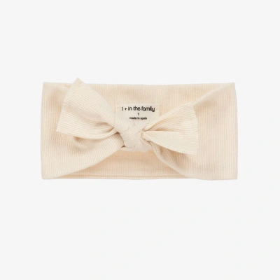 1+ In The Family Babies' 1 + In The Family Girls Ivory Cotton Bow Headband