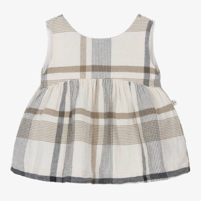 1+ In The Family Babies' 1 + In The Family Girls Ivory Cotton Check Dress