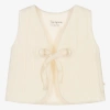 1+ IN THE FAMILY 1 + IN THE FAMILY IVORY COTTON CHEESECLOTH BABY GILET