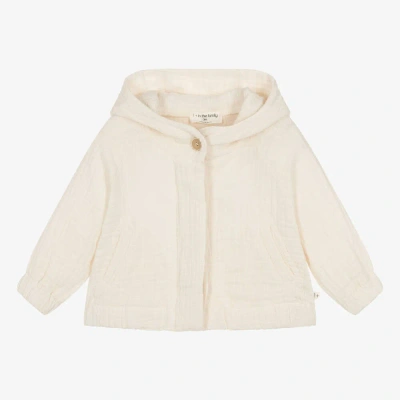 1+ In The Family Babies' 1 + In The Family Ivory Cotton Cheesecloth Hooded Jacket