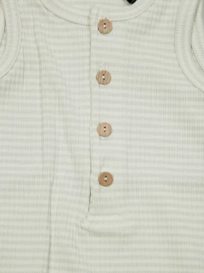 1+ In The Family 1+in The Family Mini Button-up Jumpsuit With Stripes In Verde