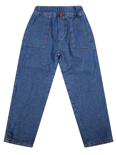 1+ In The Family 1+in The Family Mini Classic Jeans With Unique Cuff Detail In Blu