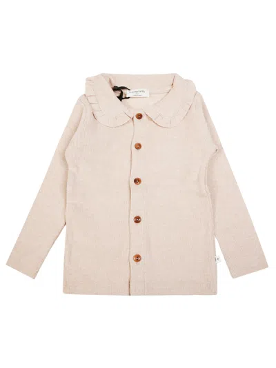 1+ In The Family 1+in The Family Mini Classic Ribbed Round Collar Shirt In Beige