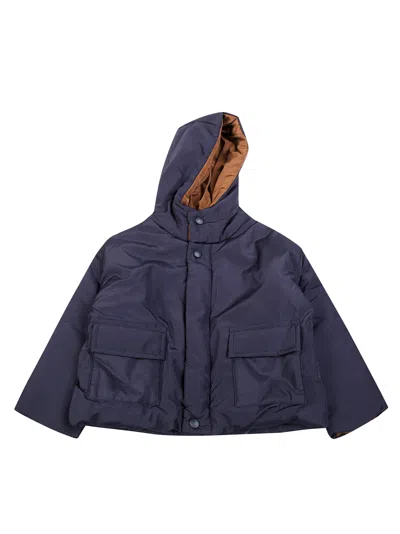 1+ In The Family 1+in The Family Mini Hooded Jacket For Kids In Blue