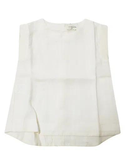 1+ In The Family 1+in The Family Mini Linen Tank Top In Bianco