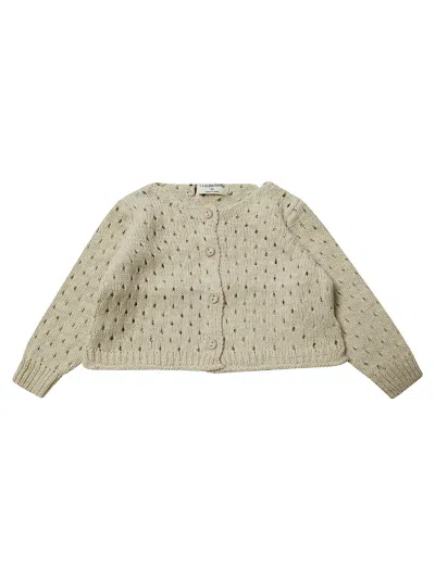 1+ In The Family 1+in The Family Mini Perforated Cardigan In Beige