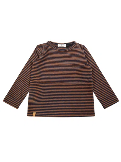 1+ In The Family 1+in The Family Mini Striped T-shirt In Marrone