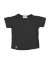 1+ In The Family 1 + In The Family Newborn Boy T-shirt Charcoal Size 3 Cotton, Elastane In Black