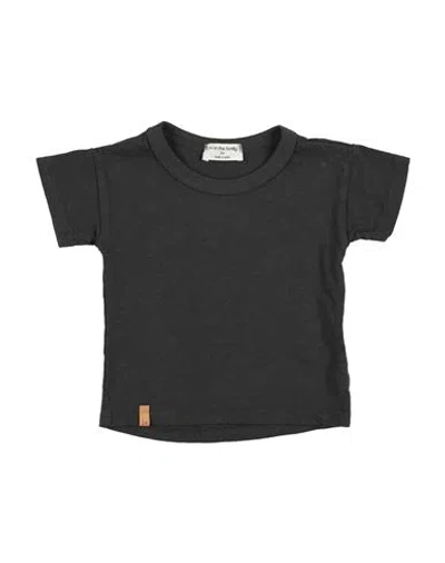 1+ In The Family Babies' 1 + In The Family Newborn Boy T-shirt Charcoal Size 3 Cotton, Elastane In Black