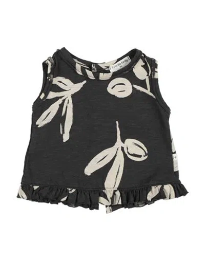 1+ In The Family Babies' 1 + In The Family Newborn Girl T-shirt Charcoal Size 3 Cotton In Gray