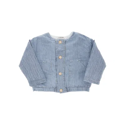 1+ In The Family Padded Denim Jacket Kids In Blue
