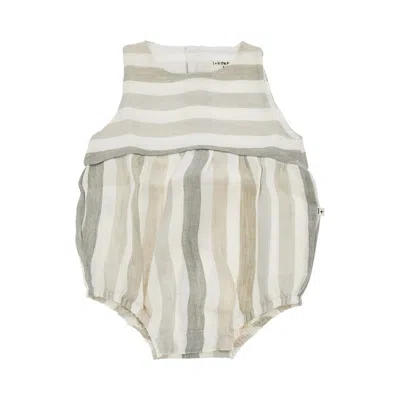 1+ In The Family Striped Linen Rompers Kids In Multi