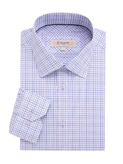 1 Like No Other Men's Checked Dress Shirt In White