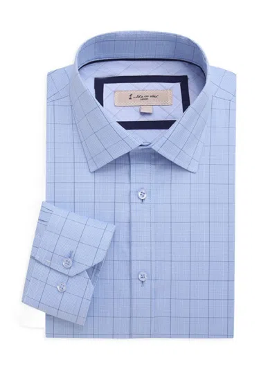 1 Like No Other Men's Plaid Dress Shirt In Blue