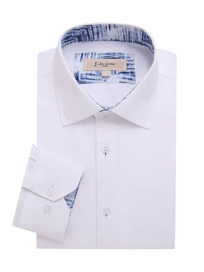 1 Like No Other Men's Solid Dress Shirt In White