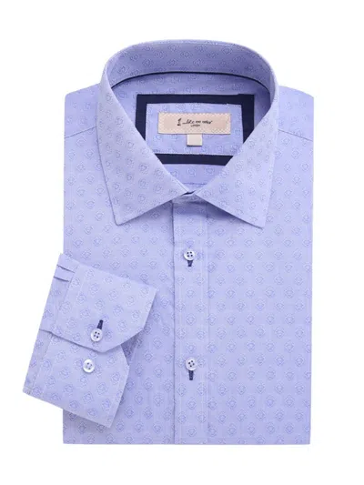 1 Like No Other Men's Textured Dress Shirt In Blue