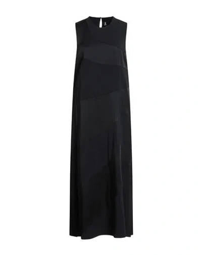 1-one Woman Maxi Dress Black Size 10 Acetate, Viscose, Elastane