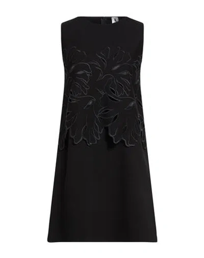 1-one Woman Mini Dress Black Size 8 Viscose, Polyamide, Elastane