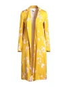 1-one Woman Overcoat & Trench Coat Mustard Size 10 Viscose In Yellow
