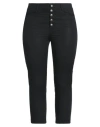 1-one Woman Pants Black Size 8 Cotton, Elastane