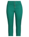 1-one Woman Pants Green Size 4 Cotton, Elastane