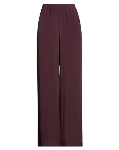 1-one Woman Pants Plum Size 2 Acetate, Silk In Red