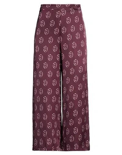 1-one Woman Pants Plum Size 6 Viscose In Red