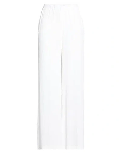 1-one Woman Pants White Size 8 Acetate, Silk