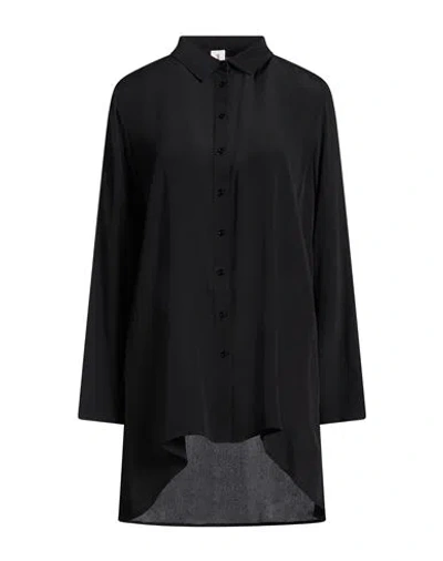 1-one Woman Shirt Black Size 4 Acetate, Silk