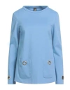 1-one Woman T-shirt Light Blue Size 8 Viscose, Polyamide, Elastane