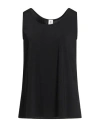 1-one Woman Tank Top Black Size 6 Viscose, Elastane In Black