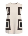 1-one Woman Top Beige Size 4 Viscose, Nylon, Elastane, Polyester, Polyurethane In Neutral