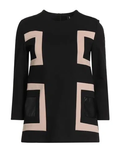 1-one Woman Top Black Size 2 Viscose, Nylon, Elastane, Polyester, Polyurethane