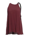 1-one Woman Top Burgundy Size 2 Acetate, Silk