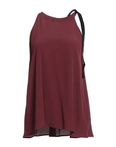1-one Woman Top Burgundy Size 2 Acetate, Silk