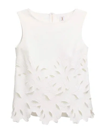 1-one Woman Top Off White Size 10 Viscose, Polyamide, Elastane In Neutral
