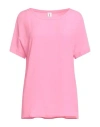 1-one Woman Top Pink Size 4 Acetate, Silk