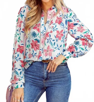 1 The Woman Elouise Blouse In Lavender Florals In Multi
