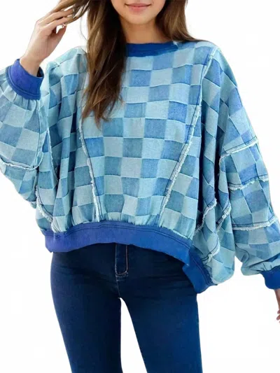 1 The Woman Falling Top In Blue