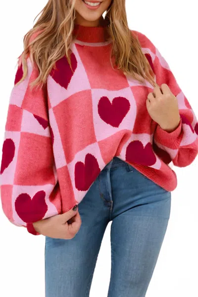 1 The Woman Hearts Everywhere Sweater In Pink In Multi