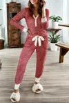 1 The Woman Stripe Lounge Set In Red