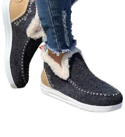 1 The Woman Women's Plush Lined Shoes Ankle Boot In Carbon Grey In Multi