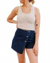 1 The Woman Wrap Me Up Skorts In Bluing In Blue