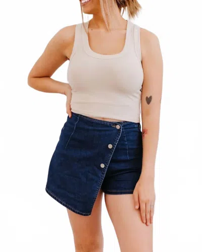 1 The Woman Wrap Me Up Skorts In Bluing In Blue
